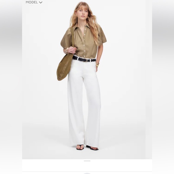 Madewell Pants - NWT Madewell Superwide-Leg Jeans: Airy Denim Edition Tile White - 30